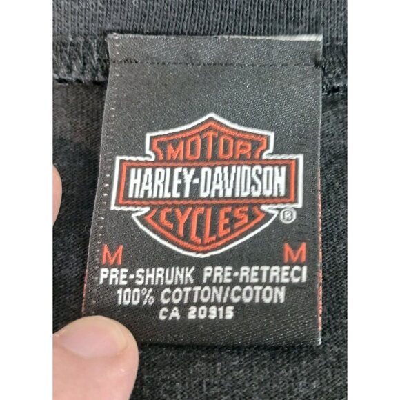 Harley-Davidson Men's Shirt M Thunder Bay Ontario Canada Long Sleeve 3 Buttons - Picture 2 of 13